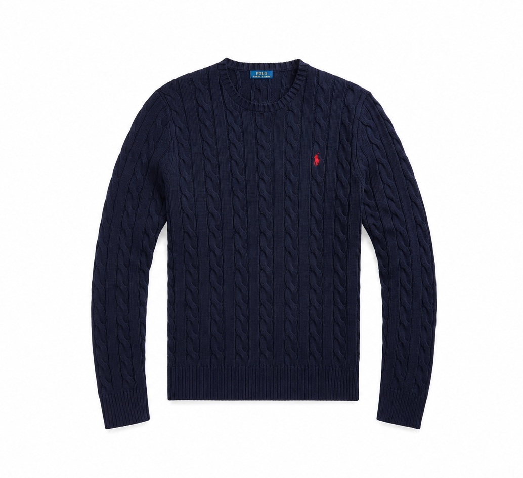 R.L CABLE KNIT COTTON SWEATER