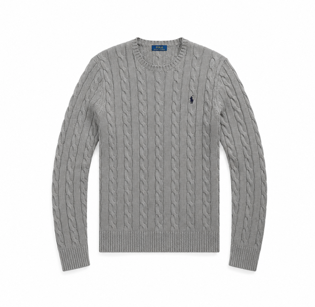 R.L CABLE KNIT COTTON SWEATER