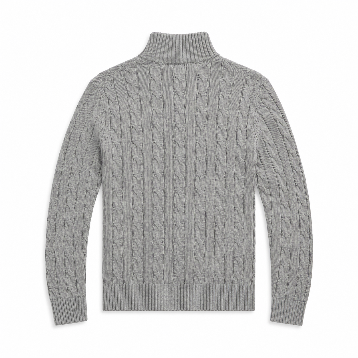 R.L HALF-ZIP CABLE KNIT COTTON